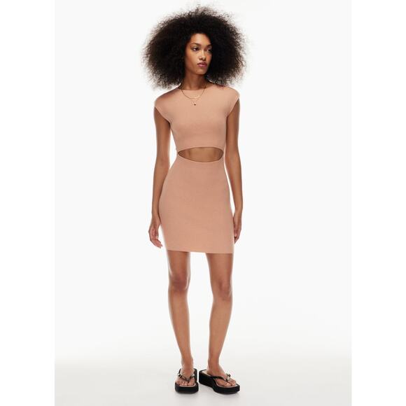 Aritzia Wilfred Free Cut-Out Knit Mini Dress Soft Terracotta - Picture 3 of 14